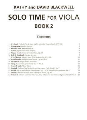 Solo Time for Viola - by Kathy and David Blackwell - Book 2 - for Viola and Piano - Oxford University Press