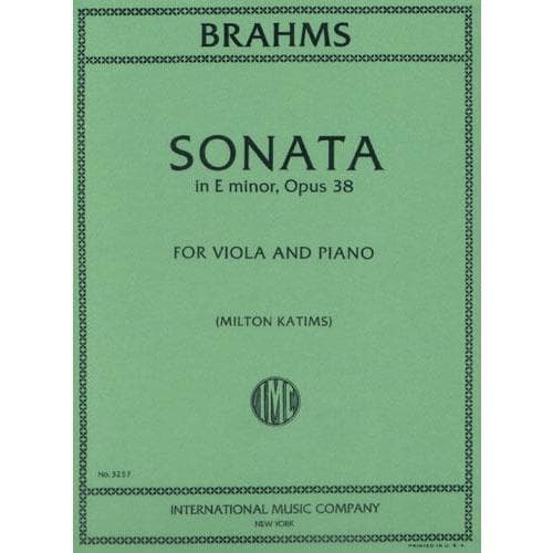 Brahms, Johannes - Sonata No 1 in e minor Op 38 for Viola and Piano - Arranged by Katim - International Edition