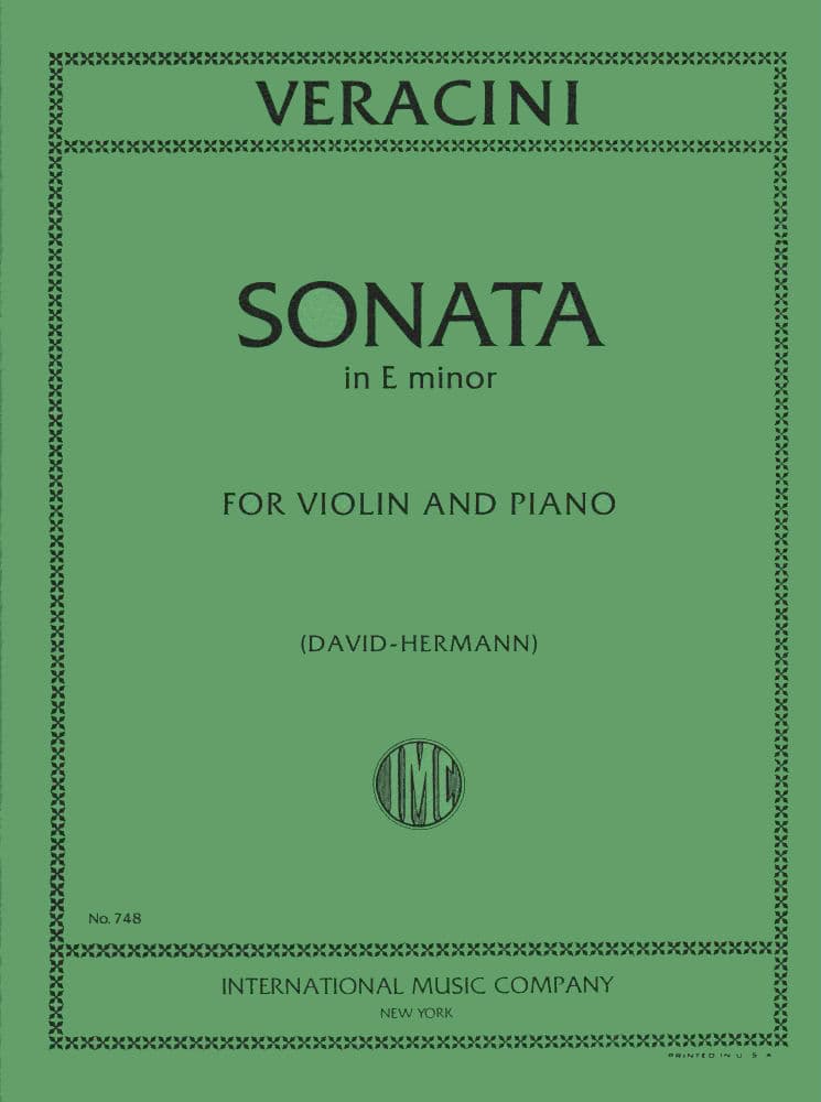 Veracini, FM - Violin and Piano - Violin Sonata in E Minor - edited by David/Hermann - International Music Company