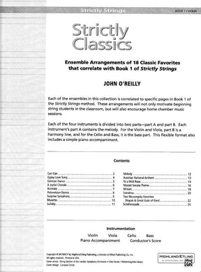 O'Reilly, John - Strictly Classics, Book 1, Violin Published by Neil A Kjos Music Company