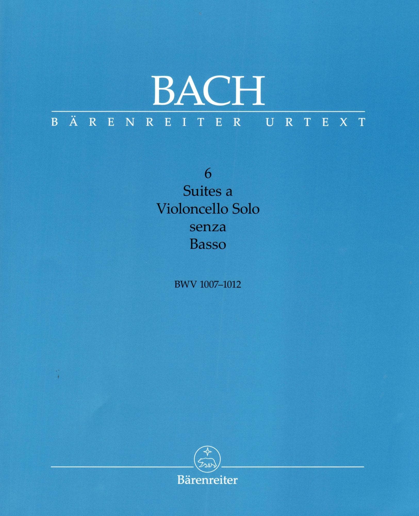 Bach, JS - 6 Suites BWV 1007 1012 for Cello - Arranged by Schwemer/Woodfull-Harris - Barenreiter Verlag URTEXT Edition