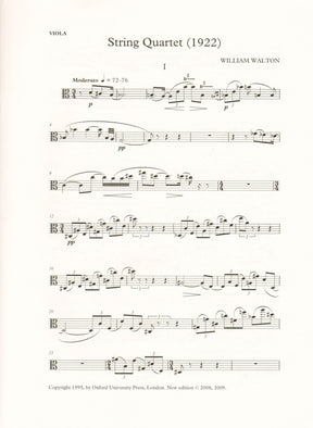 Walton, William - String Quartet (1922) - Set of Parts - edited by Hugh MacDonald - Oxford University Press