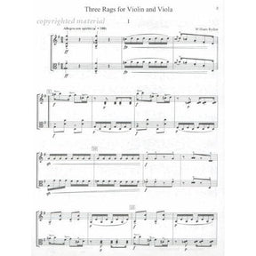 Ryden - Three Rags For Violin and Viola Published by Masters Music Publications, Inc