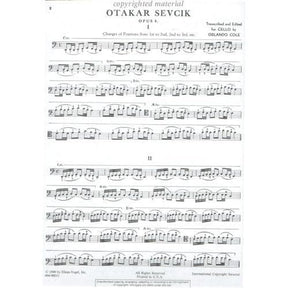 Sevcik, Otakar - Changing The Positions Op 8 For Cello Transcribed by Orlando Cole Published by Elkan-Vogel, Inc