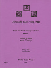 Bach, J.S. - Fugue from Prelude and Fugue (BWV 537) - for Two Violins and Cello - arranged by Dishinger - Medici Music Press