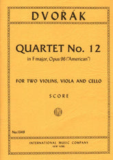 Dvorák, Antonín - String Quartet No 12 in F Major, Op 96 ("American") - Mini Score ONLY - International Edition