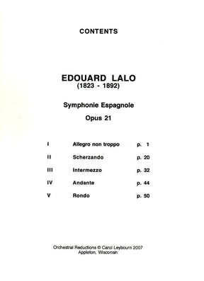 Lalo, Edouard - Symphonie Espagnole for Violin, Op 21 - PIANO ACCOMPANIMENT ONLY - arranged by Carol Leybourn - Frustrated Accompaninist Edition