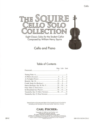 The Squire Cello Solo Collection - 8 Pieces by William Henry Squire - for Cello and Piano or Audio Accompaniment - Carl Fischer