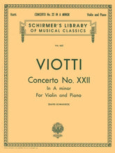 Viotti, GB - Violin Concerto No 22 in A Minor - Violin and Piano - edited by David/Schradieck - Schirmer