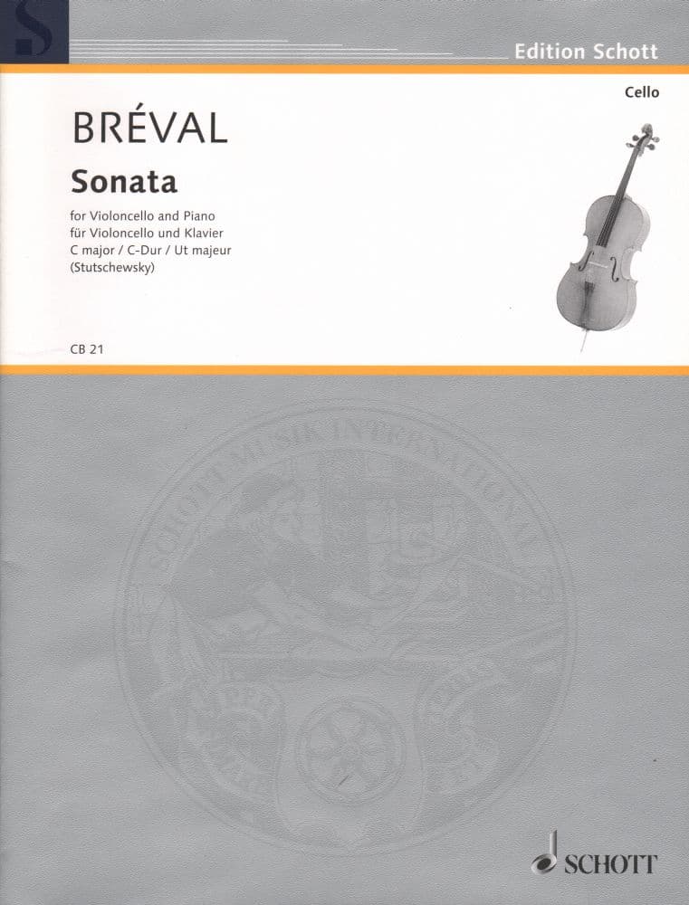 Cello Sonata in C Major - Breval, JB - Cello and Piano - arranged by Stutschewsky - Schott