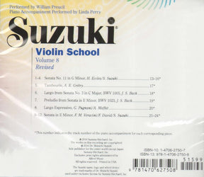 Suzuki Violin School Vol 8 Revised Preucil Cd