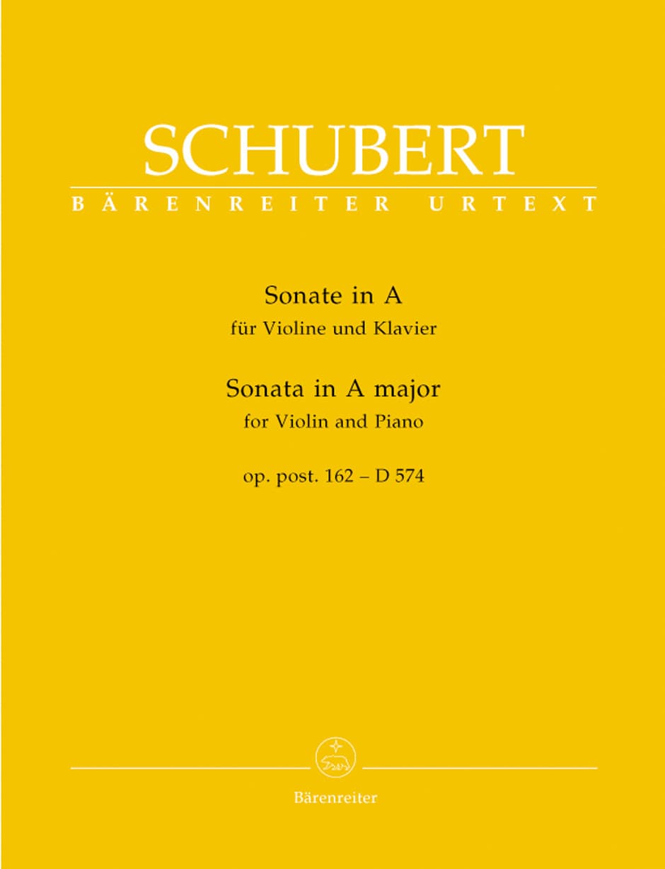 Schubert, Franz - Sonata in A Major (Duo), Op 162, D 574 For Violin and Piano URTEXT Published by Barenretier