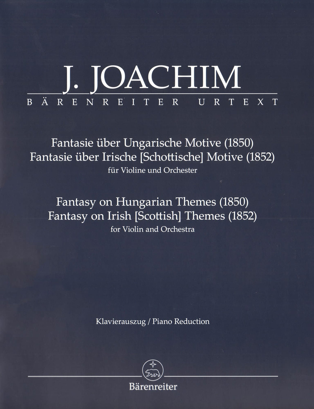 Joachim, Joseph - Two Fantasies for Violin and Piano - Barenreiter URTEXT Edition