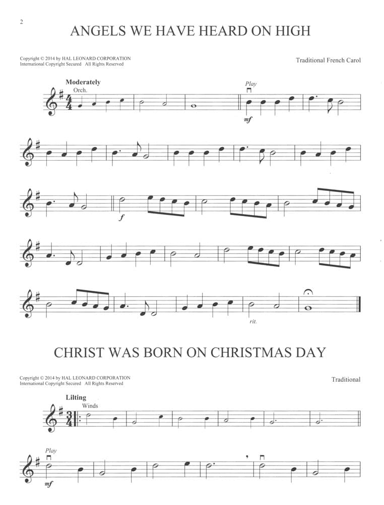 Christmas Carols for Violin, 10 Holiday Favorites - arranged by Peter Deneff - Audio Play-Along - Hal Leonard
