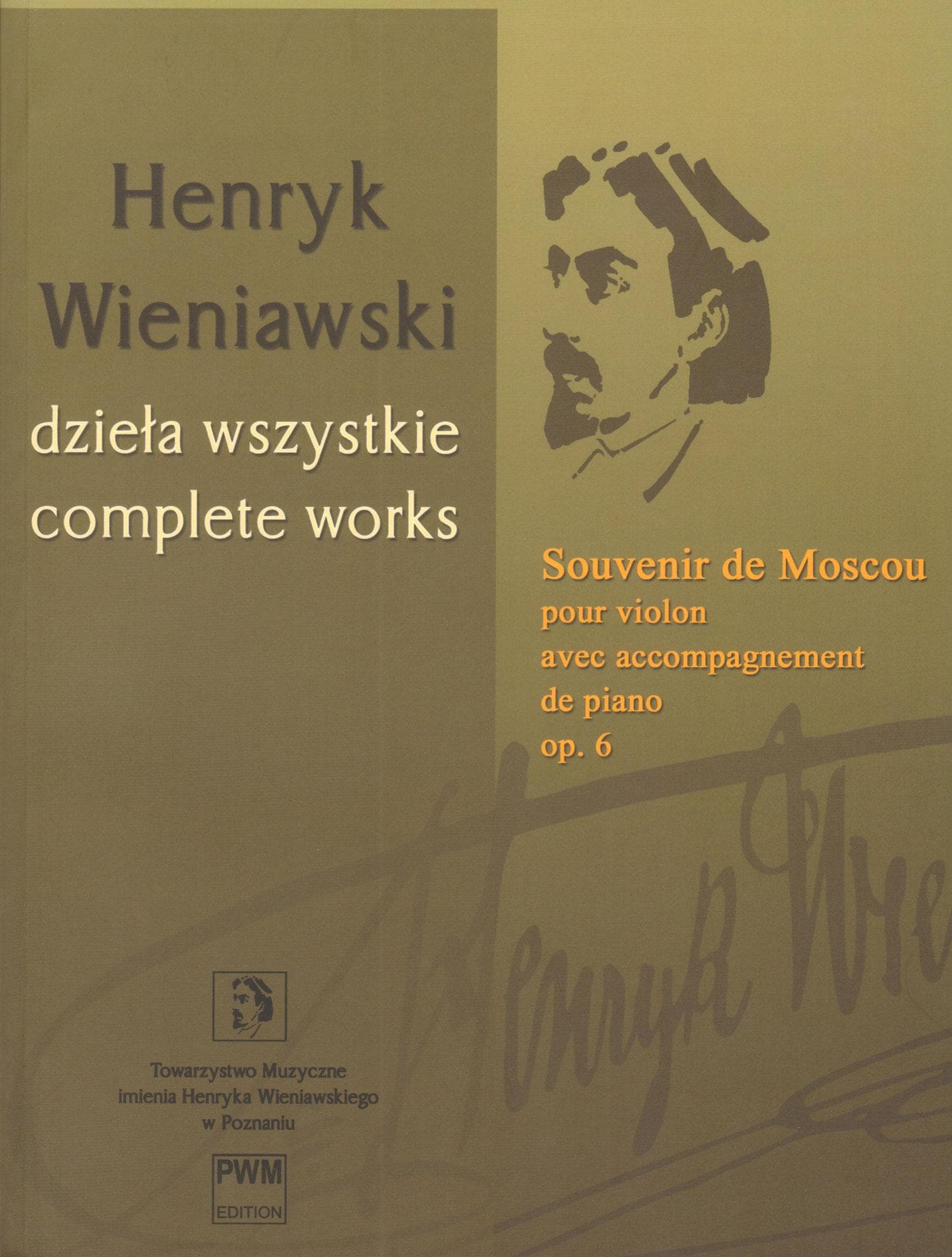 Wieniawski, Henryk - Souvenir de Moscow, Opus 6 - for Violin and Piano - PWM Edition