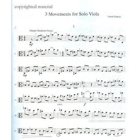 DuBois, Sarah - 3 Movements for Solo Viola - DuBois Publishing