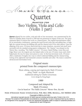 O'Connor, Mark - Quartet for 2 Violins, Viola, and Cello - Violin 1 - Digital Download