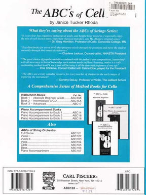 Rhoda, Janice Tucker - The ABCs of Cello for the Absolute Beginner - Cello - Carl Fischer