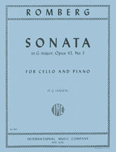 Romberg, Bernhard - Cello Sonata in G Major, Op 43 No 3 - for Cello and Piano - edited by F G Jansen - International Music Company