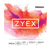 D'Addario Zyex Viola String Set - Long (16" & Over) - Medium Gauge