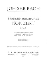 Bach, JS - Brandenburg Concerto No 6 BWV 1051 for Piano - Peters Edition