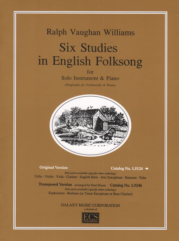 Vaughan Williams, Ralph - Six Studies in English Folksong - Viola and Piano - Galaxy Music Corporation