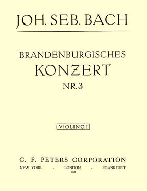 Bach, JS - Brandenburg Concerto No 3 BWV 1048 for 1st Violin - Peters Edition