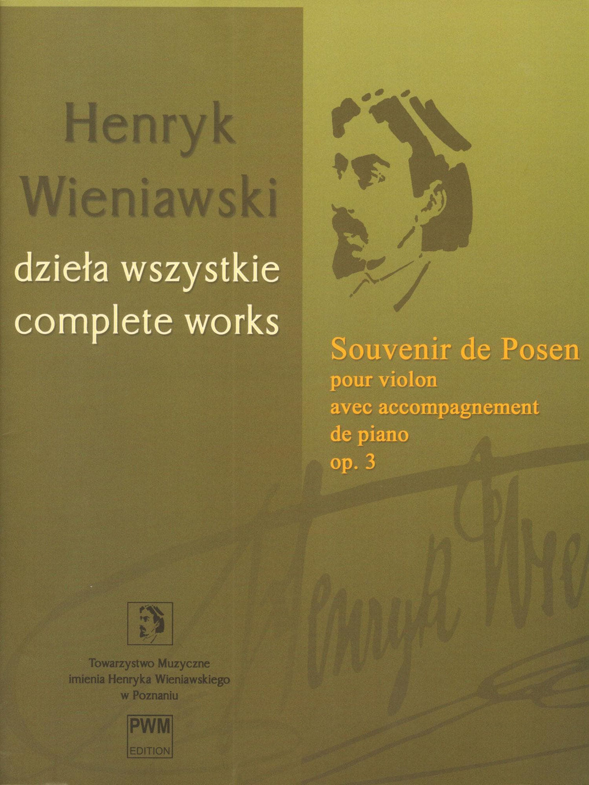 Wieniawski, Henryk - Souvenir de Posen, Opus 3 - for Violin and Piano - PWM Edition