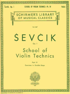 Sevcik, Otakar - School of Violin Technics Op 1 - Book 4 - published by G Schirmer