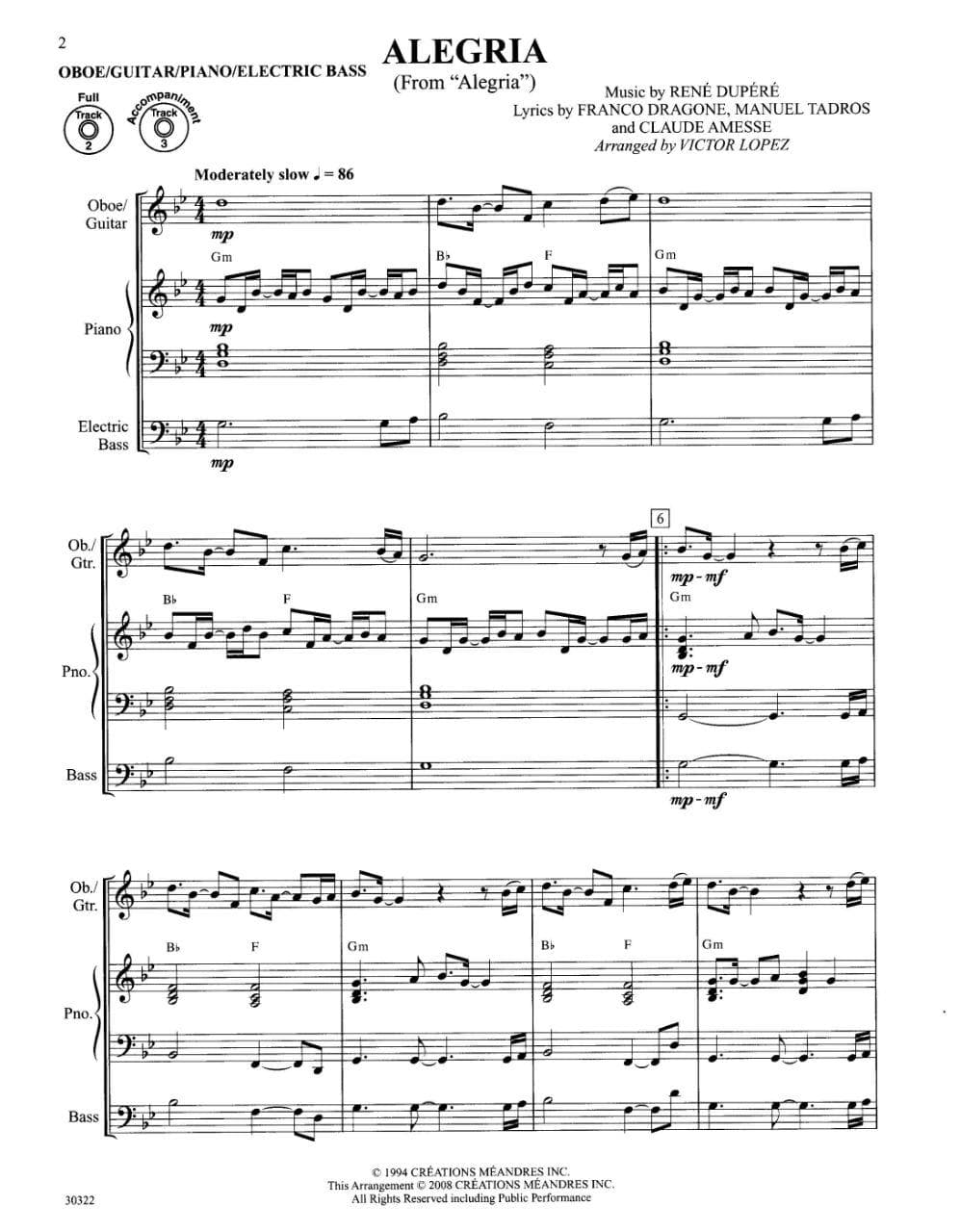 Victor Lopez - Flex Abil More Pops. Oboe/Guitar/Piano/Bass Part. For Solo, Duet, Trio, or Quartet with optional Piano Accompaniment. Published by Alfred Music.