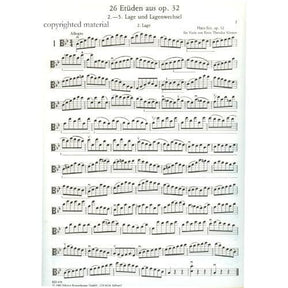 Sitt, Hans - 26 Etudes From Op 32 (First To Fifth Position) For Viola Edition Kunzelmann