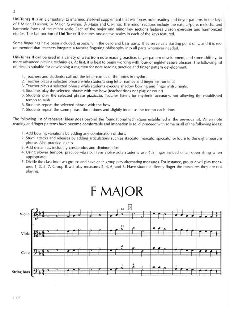 Uni-Tunes II Fundamental Reading Supplement-Score By Carol Nunez Published by Neil A Kjos Music Company