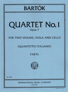 Bartók, Béla - First String Quartet in a minor, Op 7, Sz 52 - Set of Parts - edited by Paolo Borciani - International Music Company