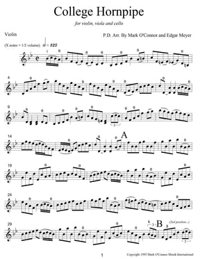 O'Connor, Mark - College Hornpipe for Violin, Viola, and Cello - Violin - Digital Download