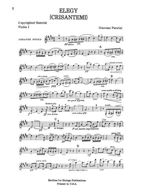 Puccini - Elegy ( Chrysanthemums ) for String Quartet Score and Parts Published by Rarities for Strings Publications