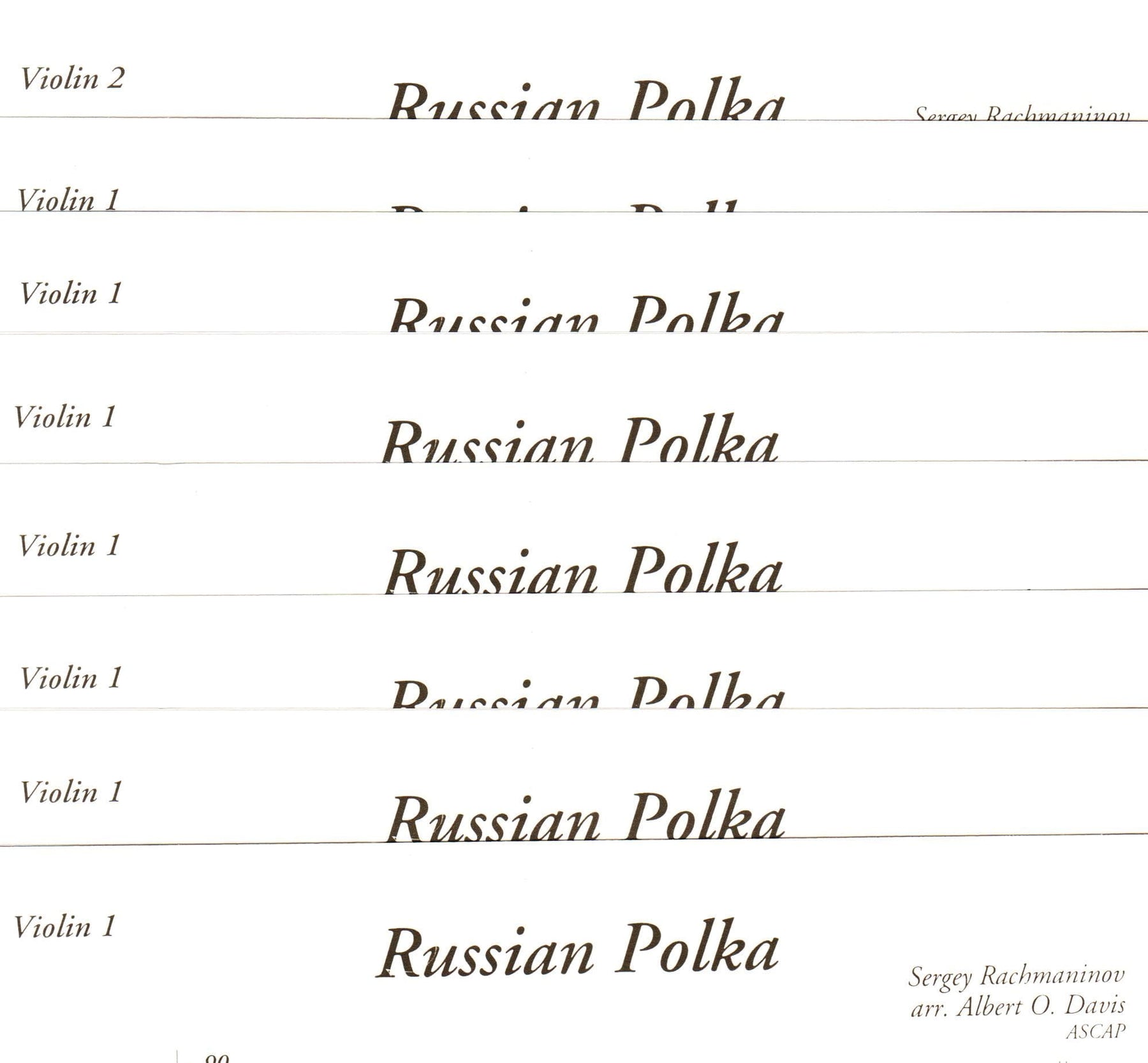 Rachmaninoff - Russian Polka, for String Orchestra Published by Great Works Publishing