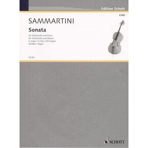 Berteau/Sammartini - Sonata in G Major for Cello and Piano - Arranged by Moffat - Schott Edition