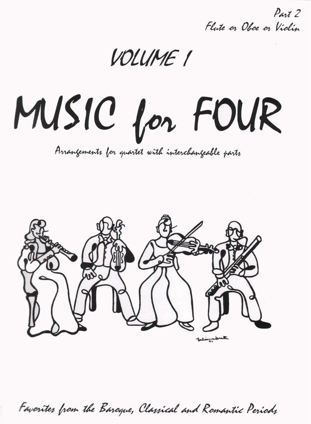 Music for Four, Volume 1 - Part 2 (Violin/Oboe/Flute) - arranged by Daniel Kelley - Last Resort Music