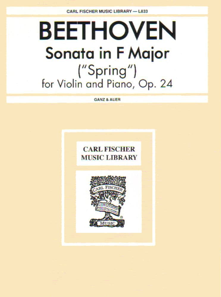 Beethoven, Ludwig - Sonata No 5 in F Major Spring Op 24 - Violin and Piano - arranged by Auer-Ganz - Fischer Edition