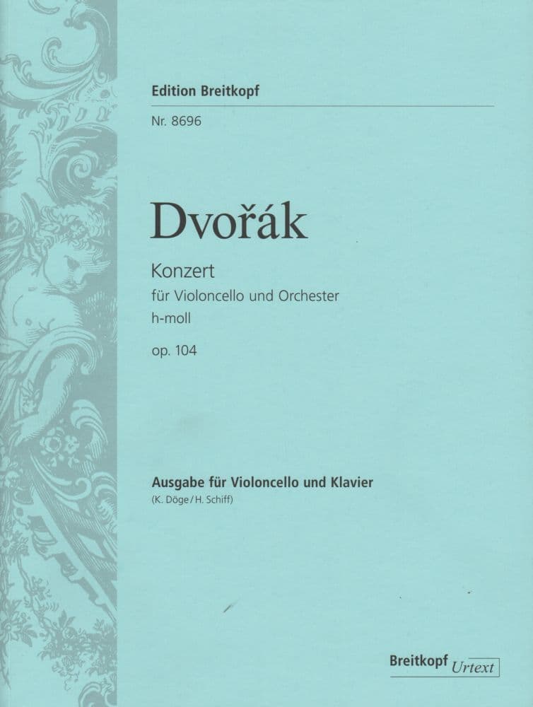 Dvorak, Antonin - Cello Concerto in B Minor, Op 104 - Cello and Piano - edited by Doge and Schiff - Breitkopf Edition