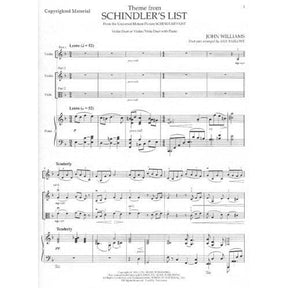 Williams, John - Theme from "Schindler's List" - Two Violins (Violin/Viola) and Piano - arranged by Amy Barlowe - Hal Leonard Publication