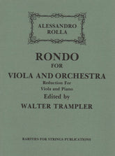 Rolla - Rondo For Viola and Orchestra (Piano Reduction) Edited by Walter Trampler Published by Rarities for Strings Publications