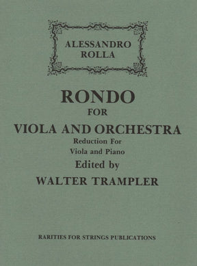 Rolla - Rondo For Viola and Orchestra (Piano Reduction) Edited by Walter Trampler Published by Rarities for Strings Publications