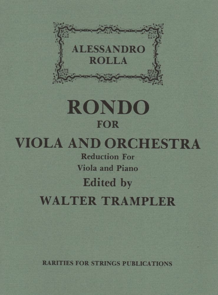 Rolla - Rondo For Viola and Orchestra (Piano Reduction) Edited by Walter Trampler Published by Rarities for Strings Publications