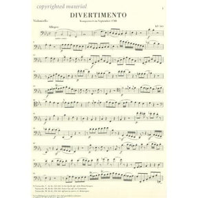 Mozart, WA - Divertimento in E-flat Major, K 563 - Violin, Viola, and Cello - edited by Wolf-Dieter Seiffert - G Henle Verlag URTEXT