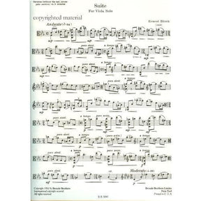 Bloch, Ernest - Suite for Solo Viola - Broude Brothers Edition