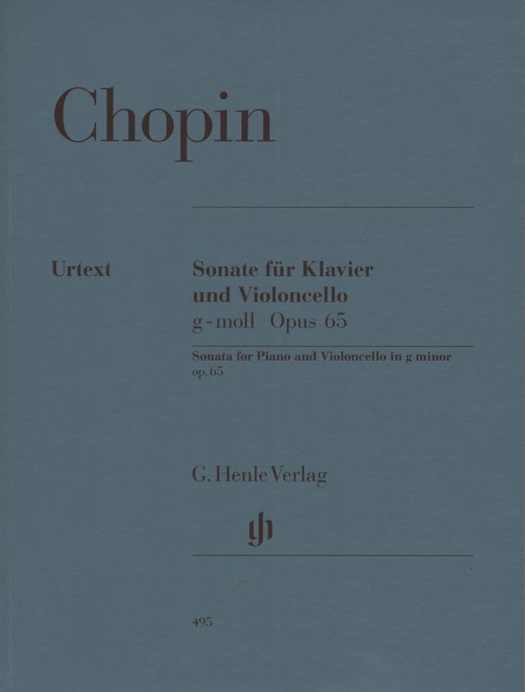 Cello Sonata in G Minor, Op 65 - Chopin, Frederic - Cello and Piano - edited by Kanngiesser - Henle