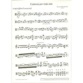 Penderecki, Krzysztof - Cadenza For Solo Viola Arranged by Christiane Edinger Published by Schott Music