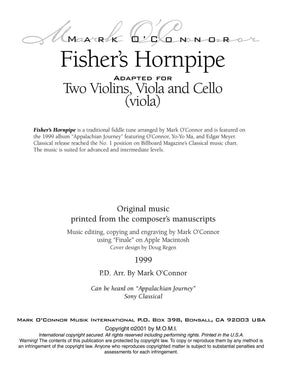 O'Connor, Mark - Fisher's Hornpipe for 2 Violins, Viola, and Cello - Viola - Digital Download