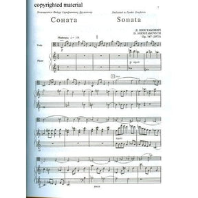 Shostakovich, Dmitri - Sonata Op 147 ( 1975 ) For Viola and Piano Published by DSCH